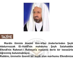 Şeyh Selahattin efendi hakka yürüdü 